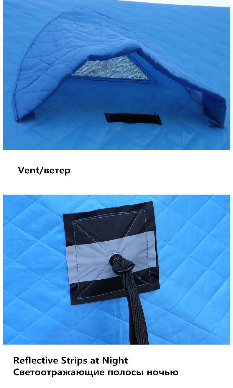 Cheap Goat Tents Outdoor Winter Fishing Tent Warm Cotton Ice Fishing Tent Thickened Camping Shelter House Sauna Tent 1.8*1.8*2.1m 2Door 3 4Person Tents 
